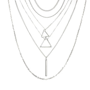 Bohemian Triangle Bar Stick Pendant Necklace