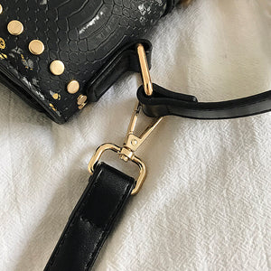 Snake Grain Faux Leather Handbag