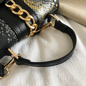 Snake Grain Faux Leather Handbag