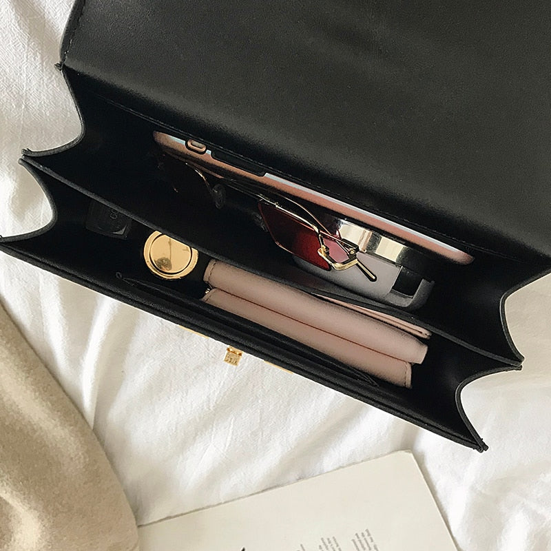 Snake Grain Faux Leather Handbag