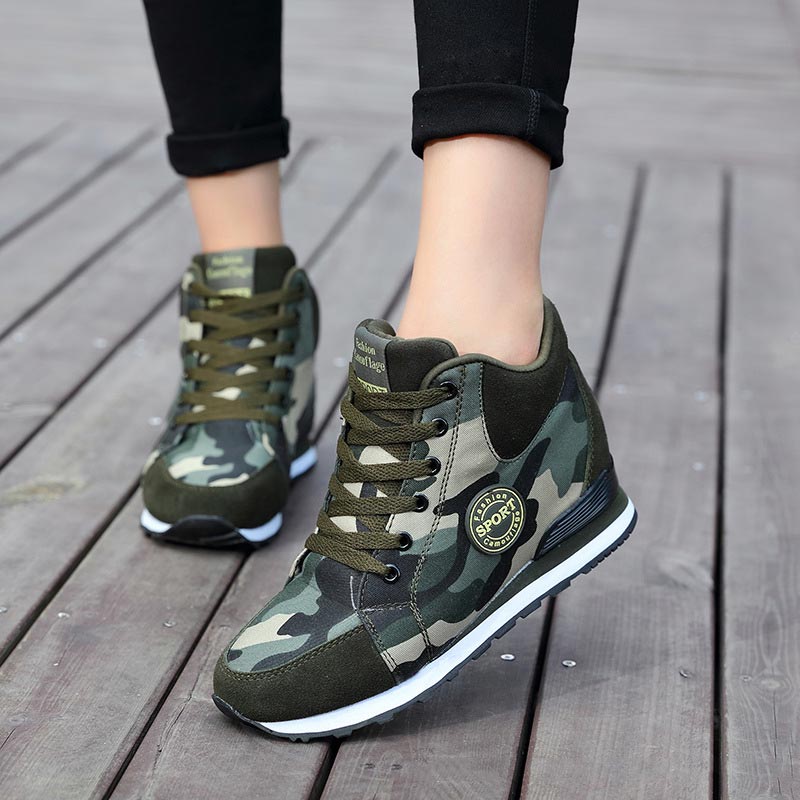 Camo Wedge Sneakers