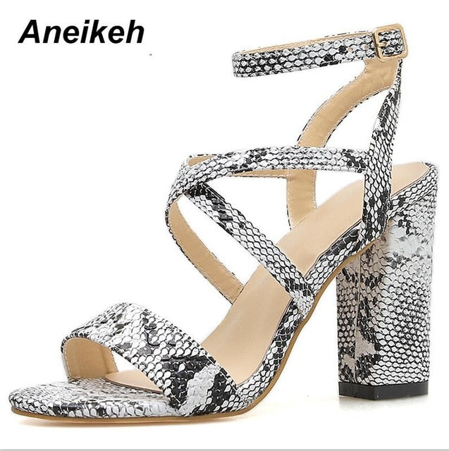 Snakeskin High Heel Sandals