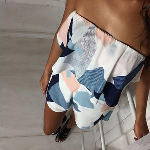 Ruffle Print Romper